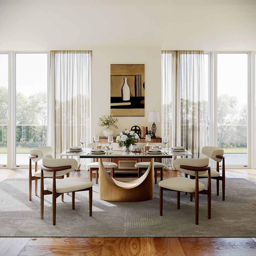 Aurelio Recta Matte Sintered Stone Dining Table