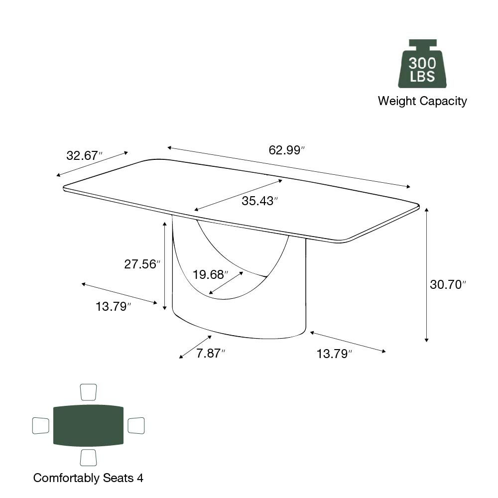 Matte Black / Bronze / 160cm Table