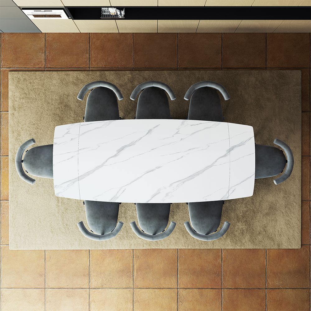 Hobart Pandora Gloss Sintered Stone Extendable Dining Table