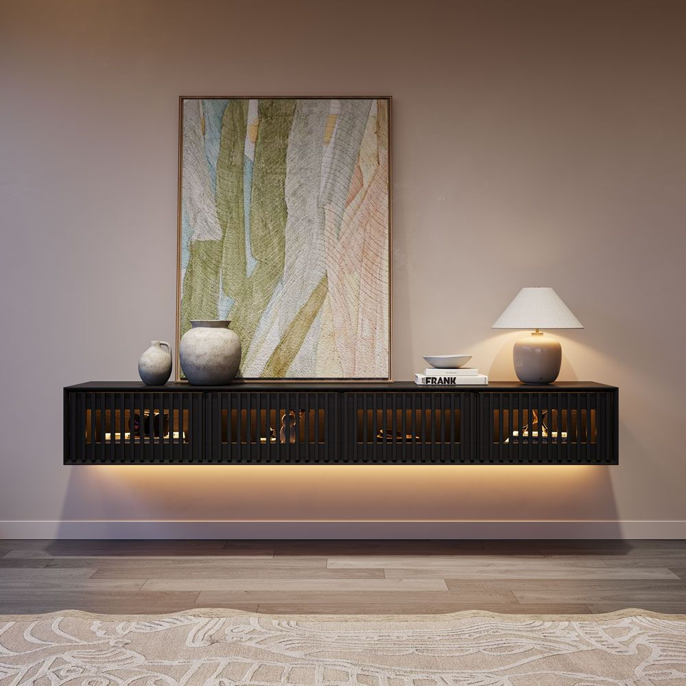 Aeolus Mid-Century Floating LED TV Console