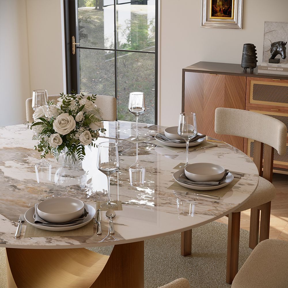 Aurelio Luxe Round Sintered Stone Dining Table