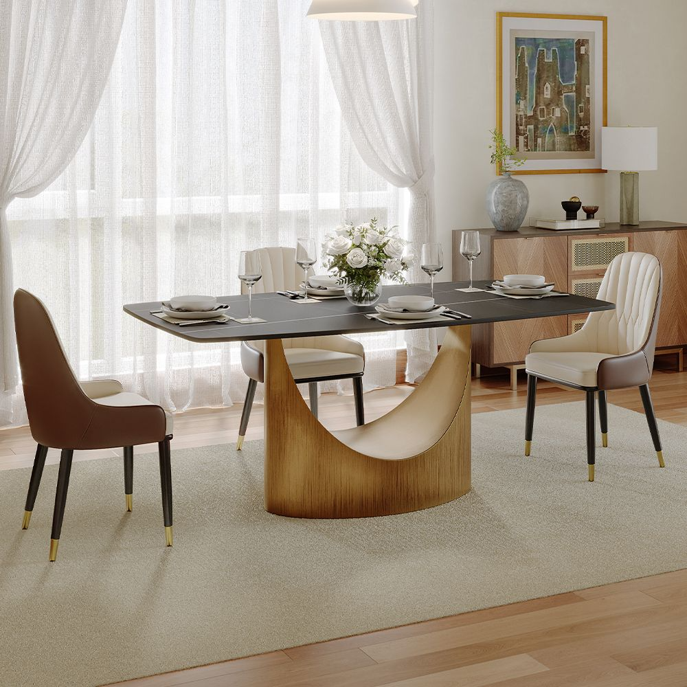 Aurelio Recta Matte Sintered Stone Dining Table