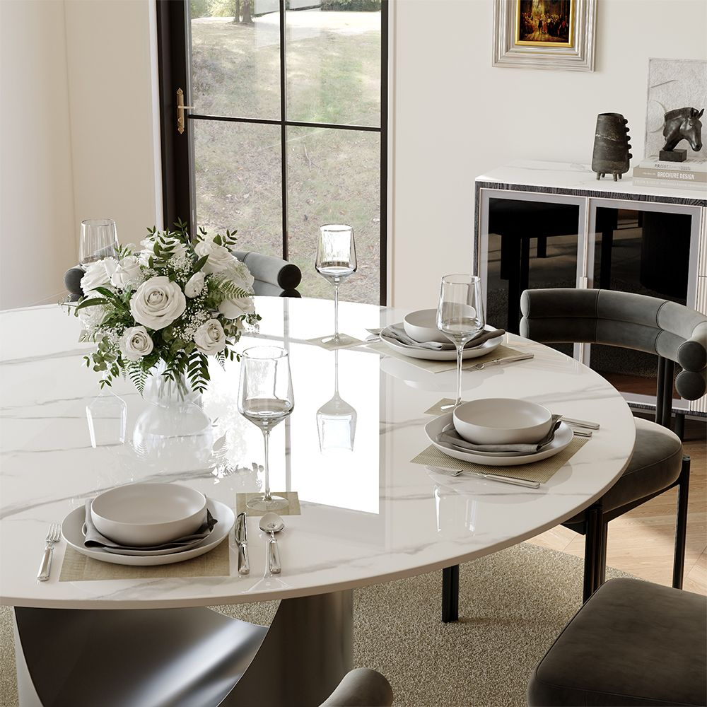 Aurelio Luxe Round Sintered Stone Dining Table