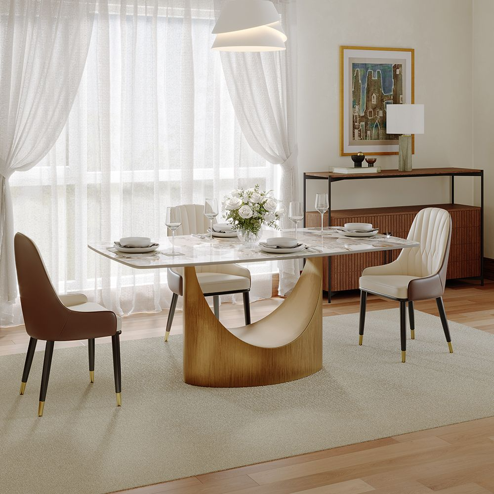 Aurelio Recta Matte Sintered Stone Dining Table