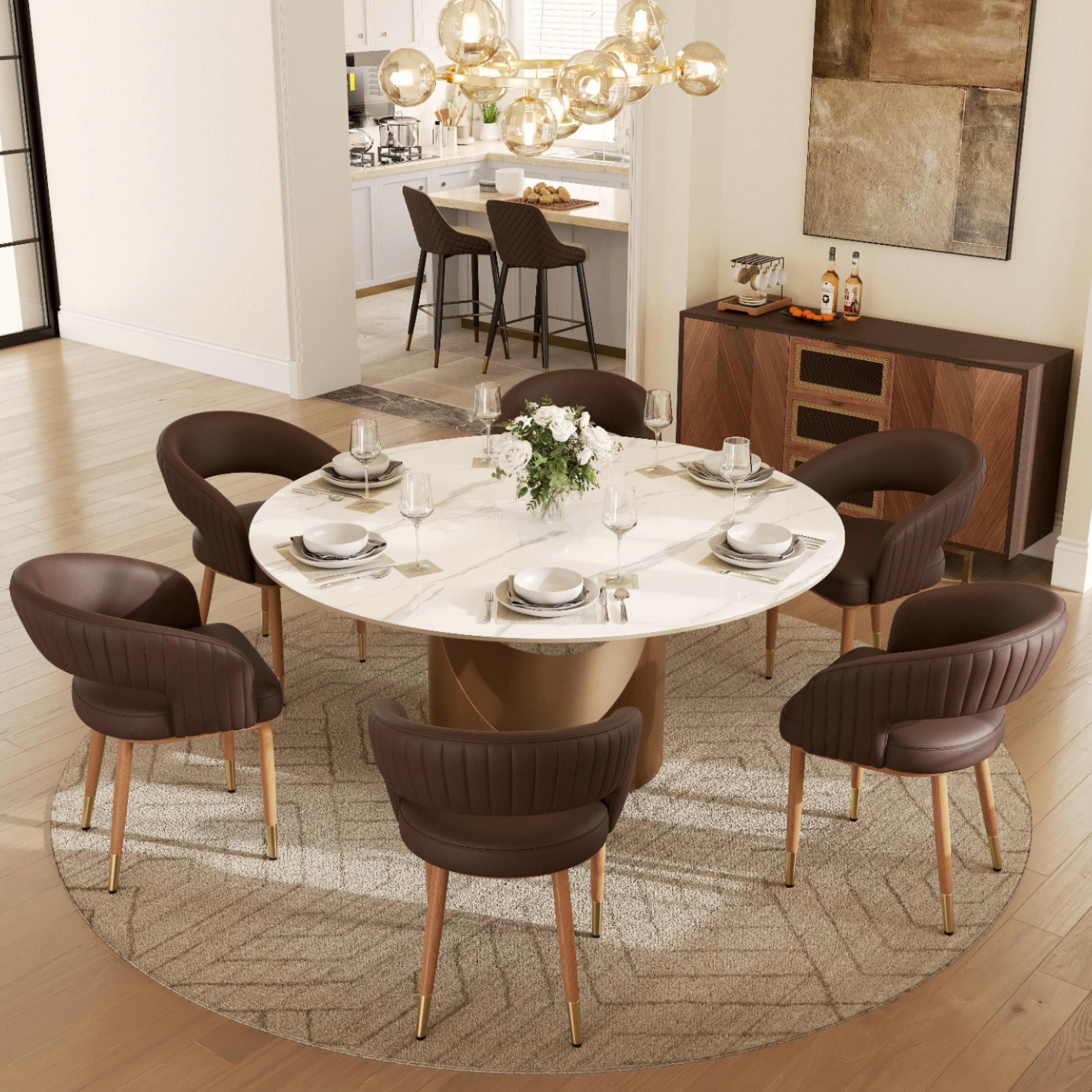 Seren 50 cm Modern Upholstered Dining Chairs — Set of 2