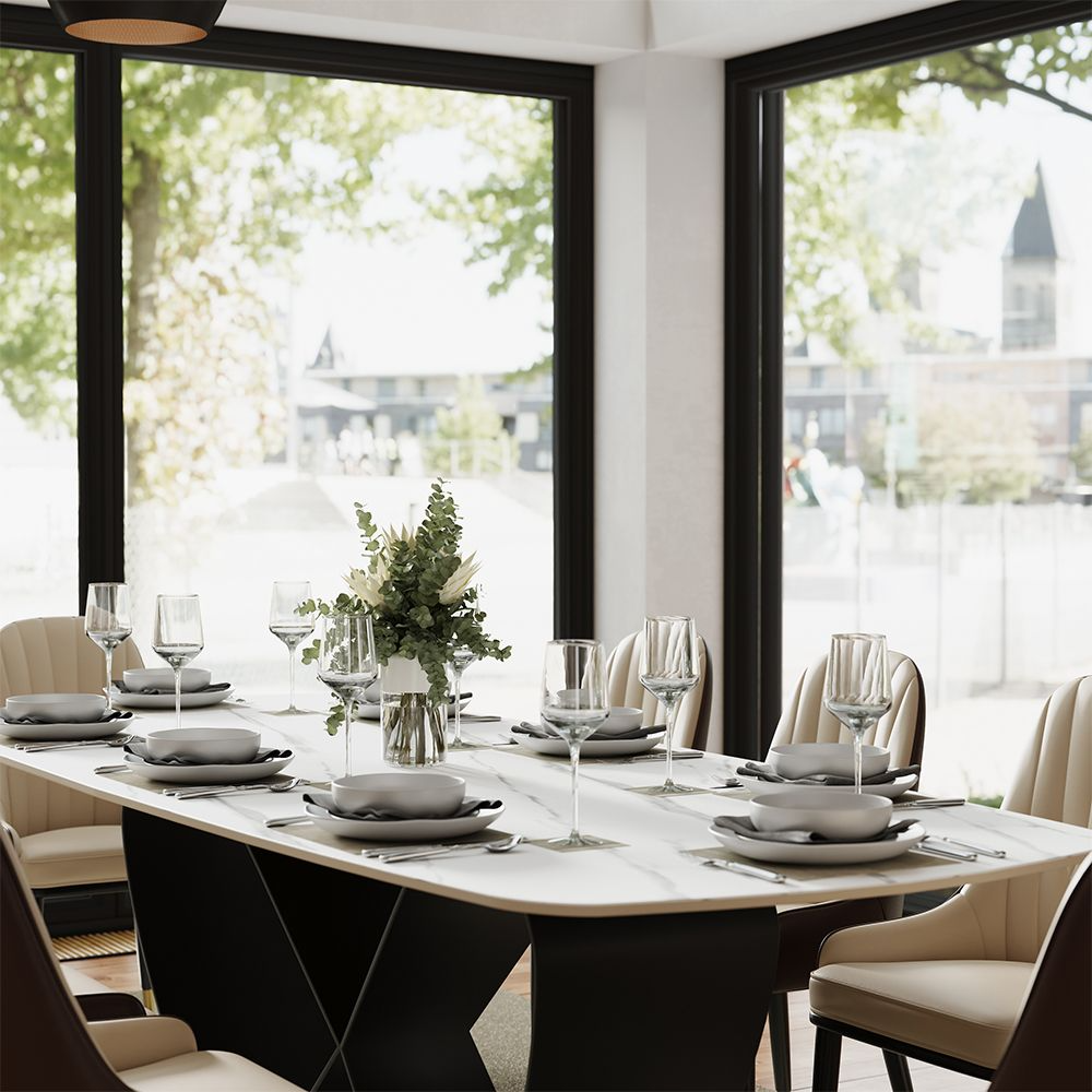 NovaLux Rectangular Sintered Stone Dining Table