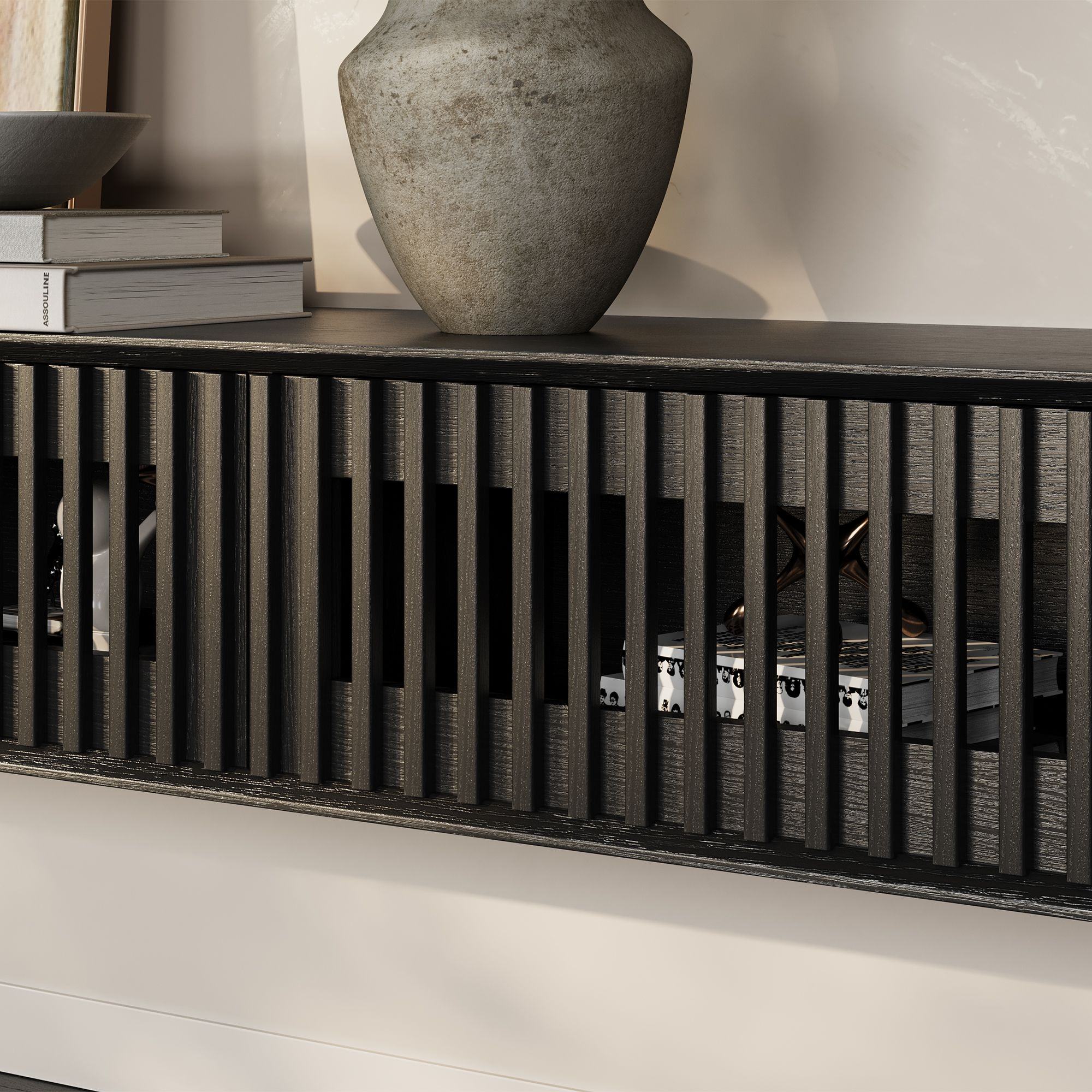 Aeolus Mid-Century Floating LED TV Console