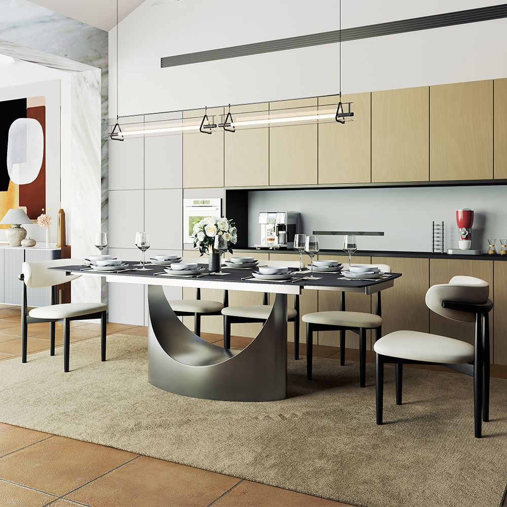 Aurelio Recta Matte Sintered Stone Dining Table