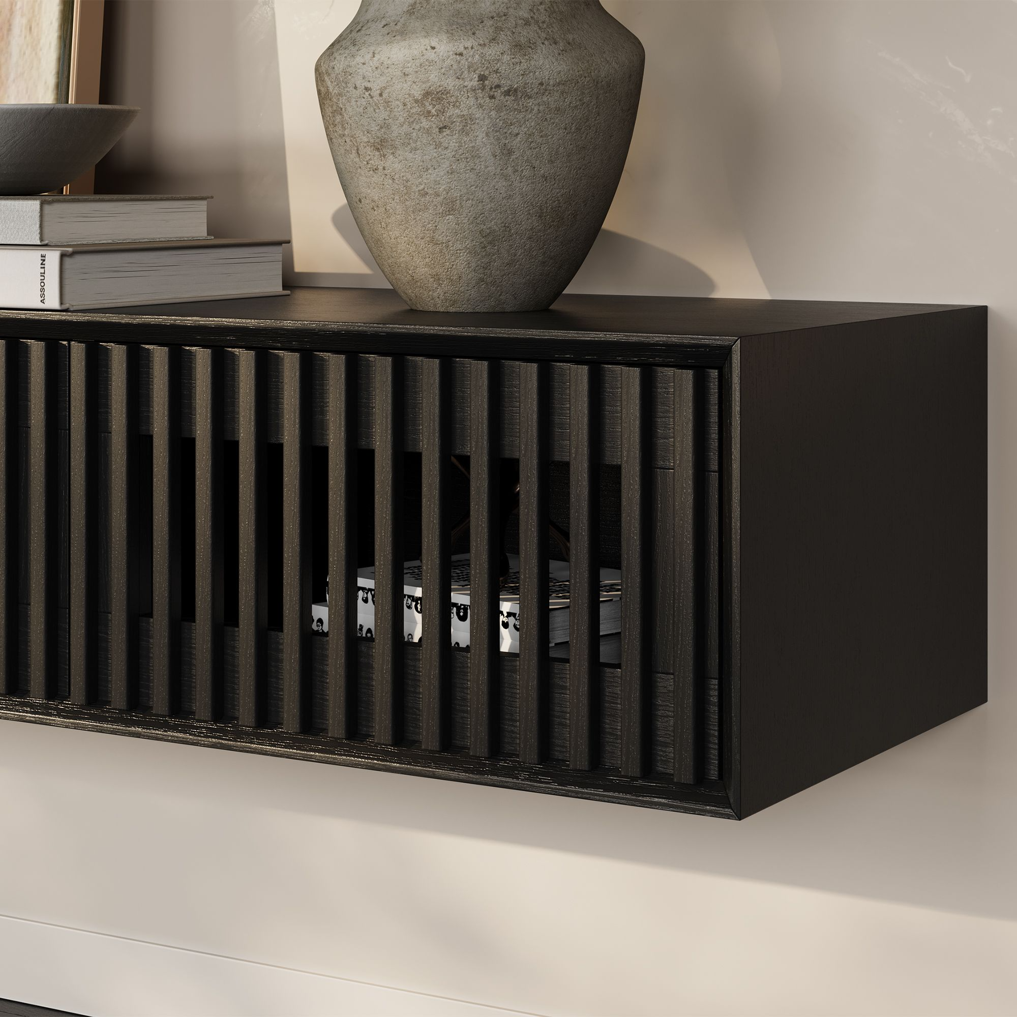 Aeolus Mid-Century Floating LED TV Console