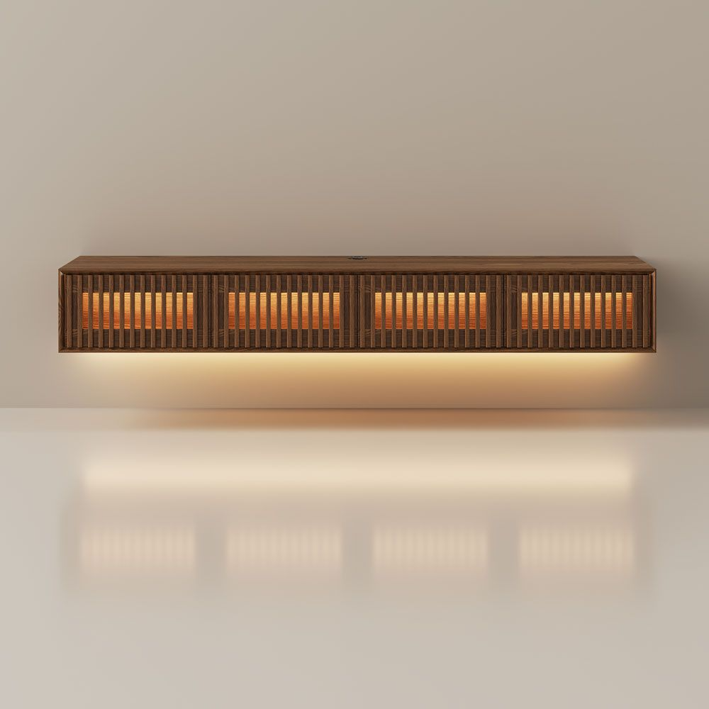Aeolus Mid-Century Floating LED TV Console