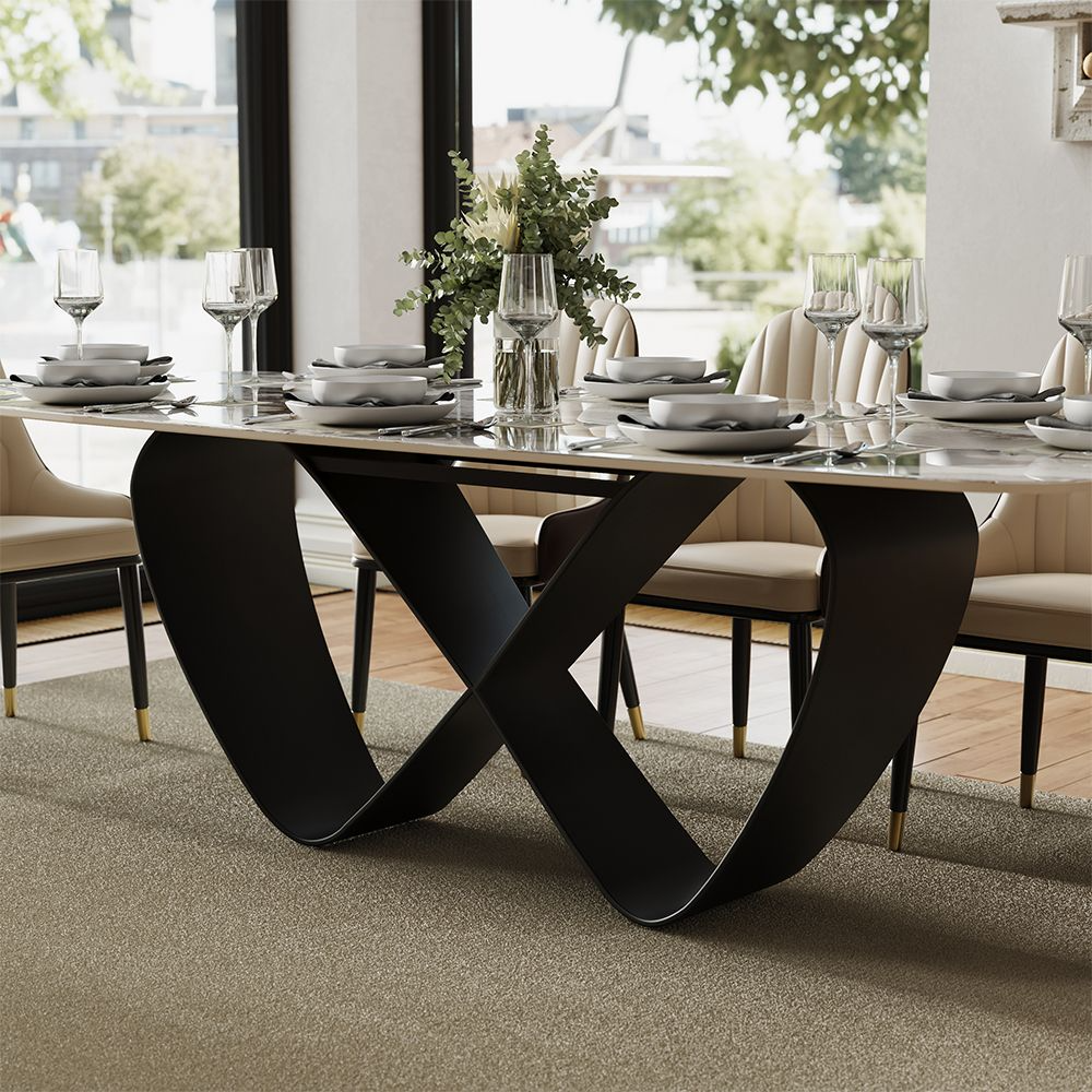 NovaLux Rectangular Sintered Stone Dining Table