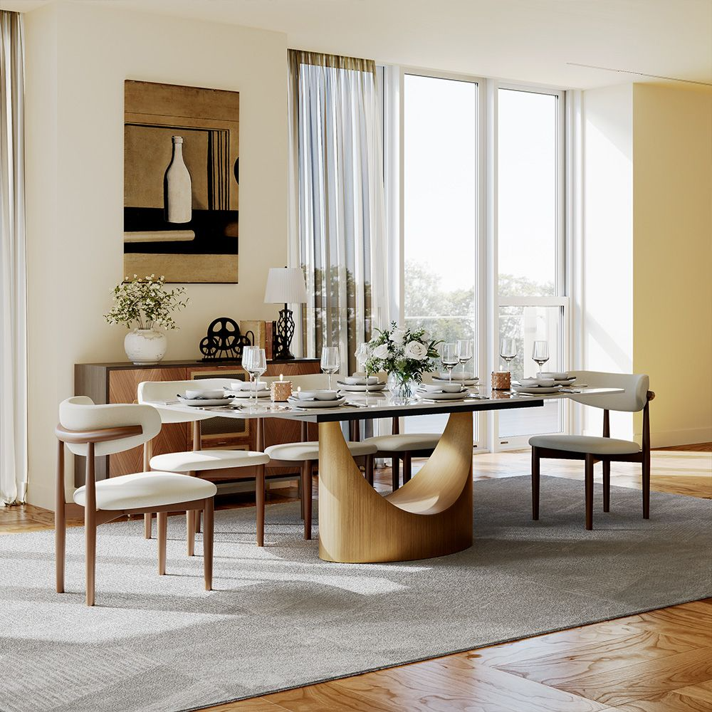 Aurelio Recta Matte Sintered Stone Dining Table