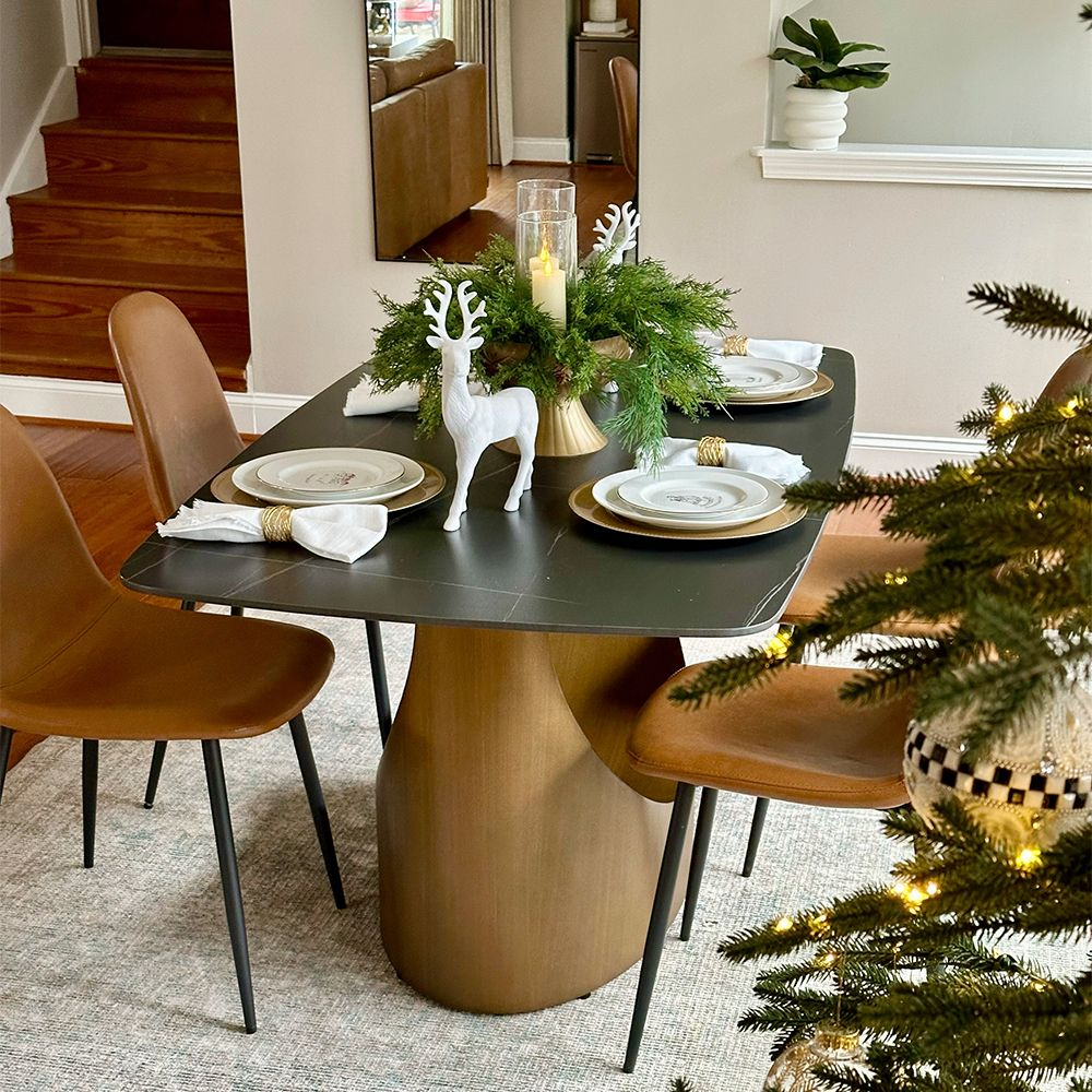 Aurelio Recta Matte Sintered Stone Dining Table