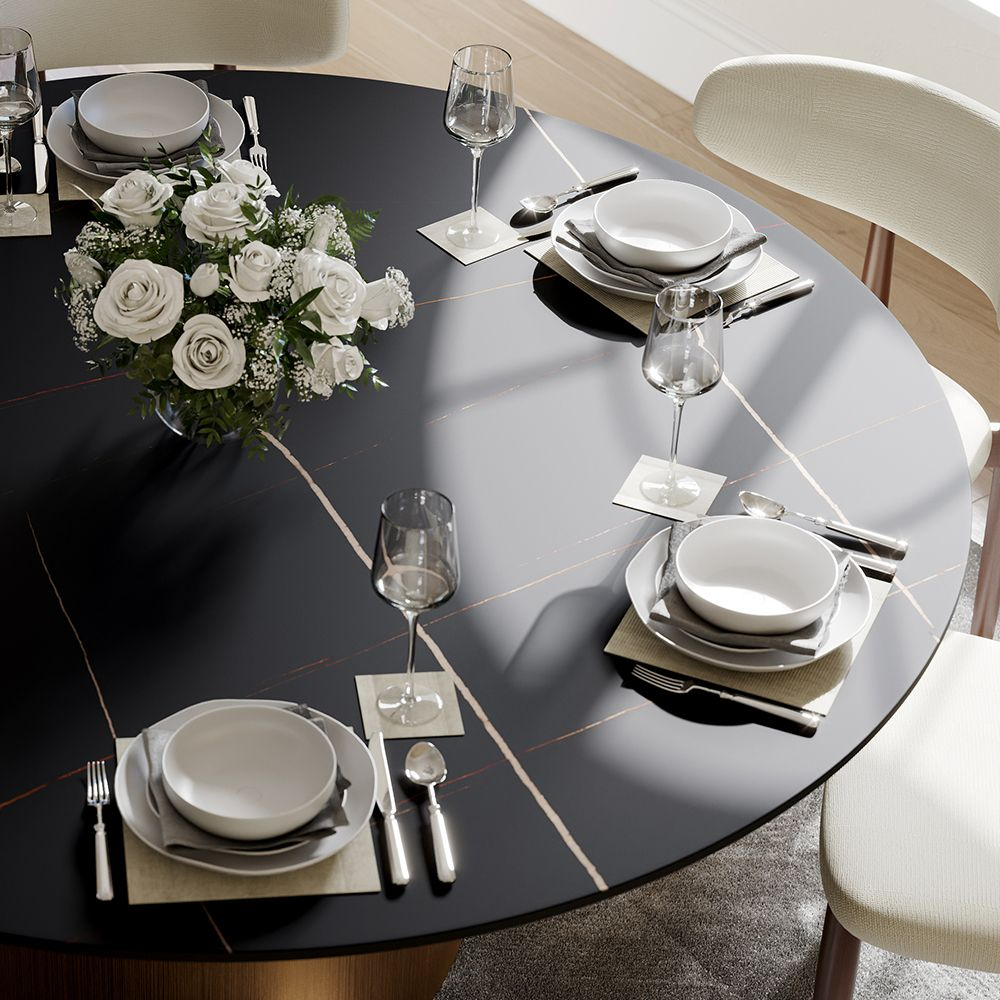 Aurelio Luxe Round Sintered Stone Dining Table