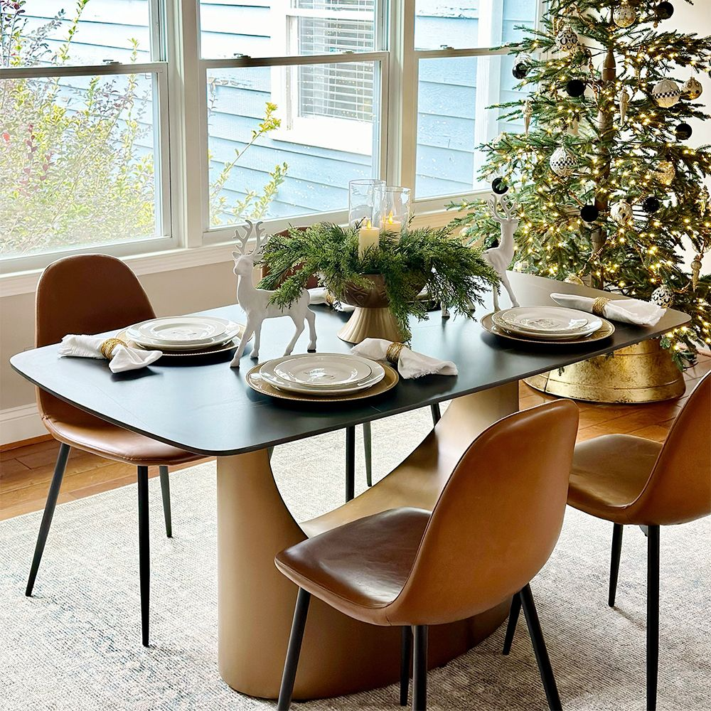 Aurelio Recta Matte Sintered Stone Dining Table