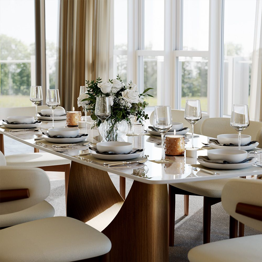 Aurelio Recta Matte Sintered Stone Dining Table