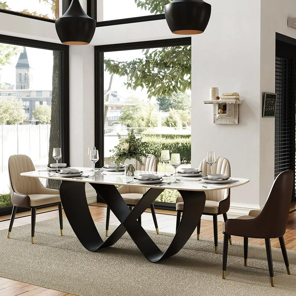 NovaLux Rectangular Sintered Stone Dining Table