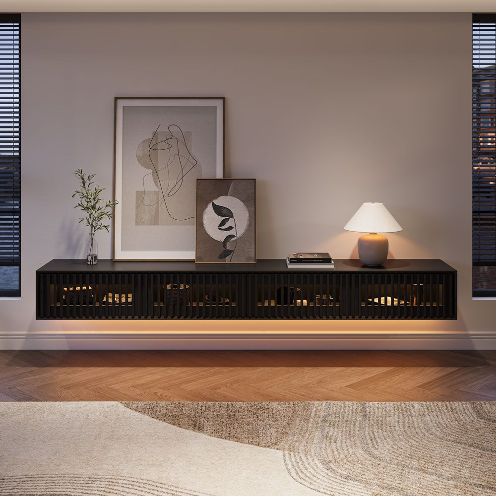 Aeolus Mid-Century Floating LED TV Console