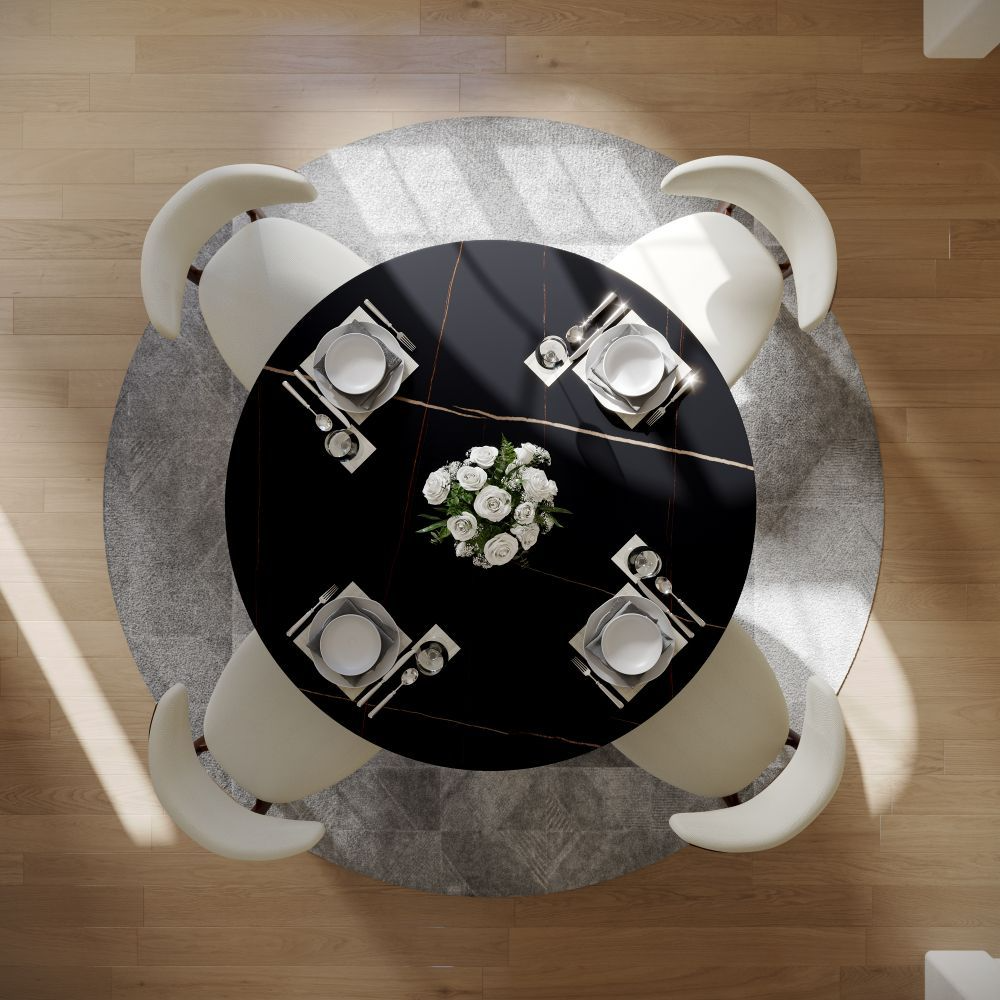 Aurelio Luxe Round Sintered Stone Dining Table