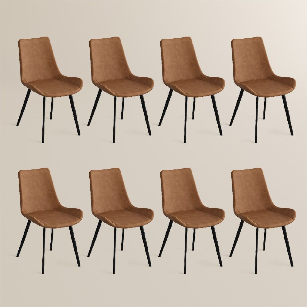 Rivaro Contemporary Leather Dining Chairs (Set of 2)