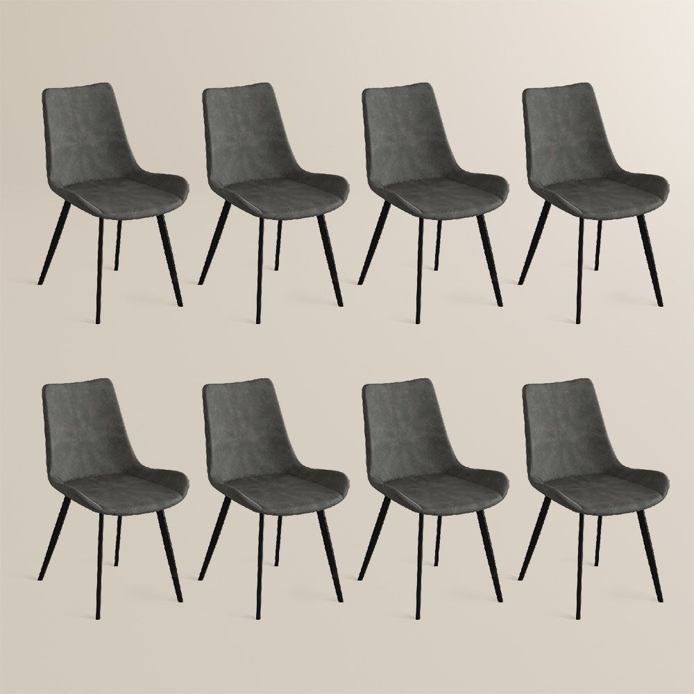 Rivaro Contemporary Leather Dining Chairs (Set of 2)