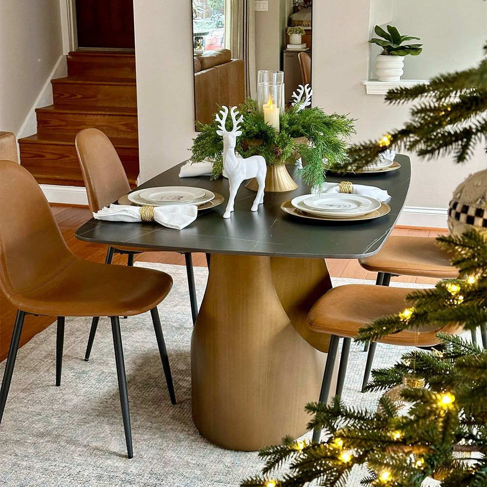 Aurelio Recta Matte Sintered Stone Dining Table