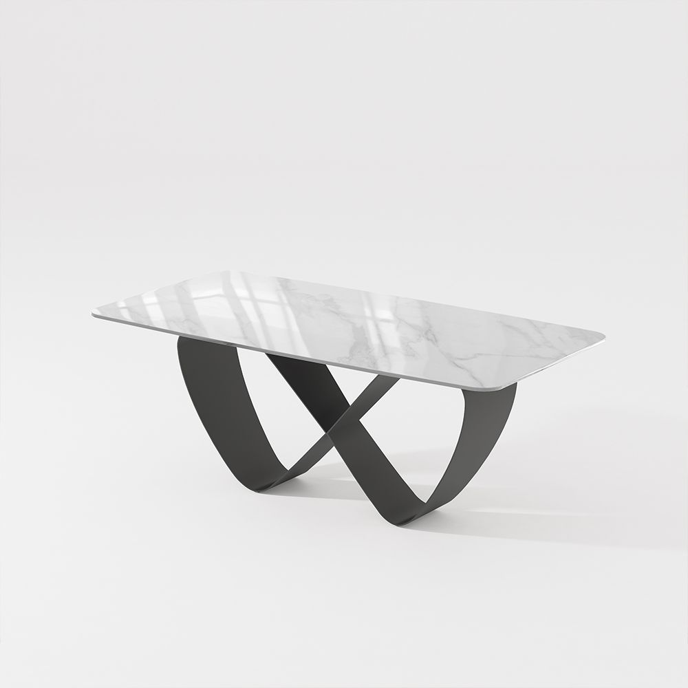 Glossy White / Dark Gray / 160cm Table