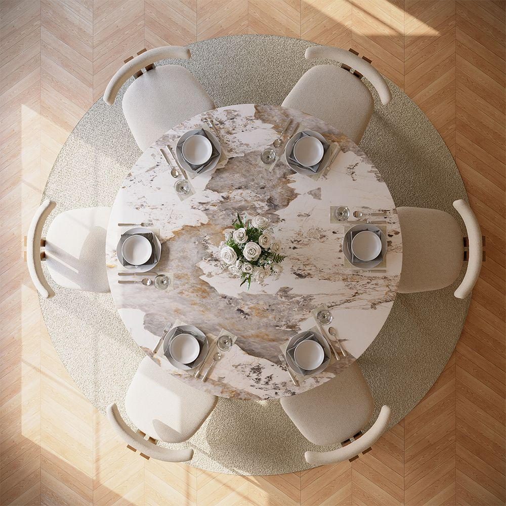 Aurelio Luxe Round Sintered Stone Dining Table