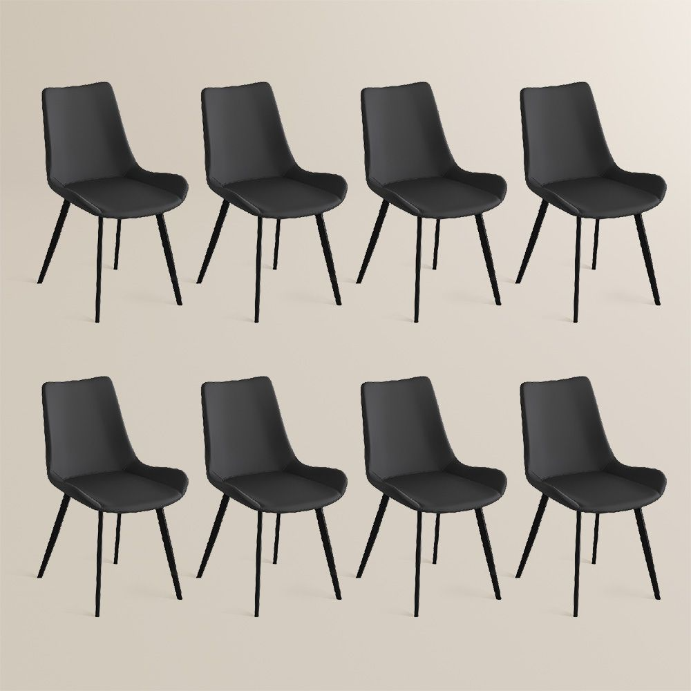 Rivaro Contemporary Leather Dining Chairs (Set of 2)