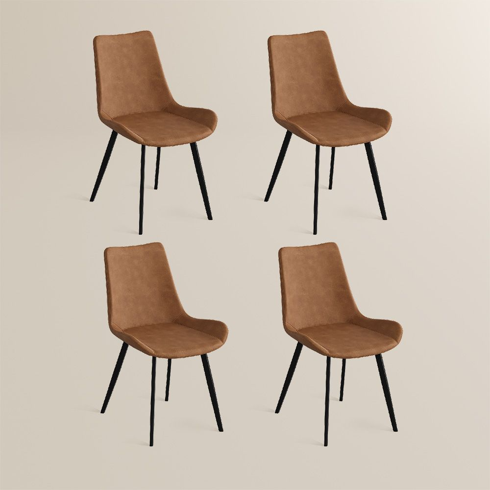 Rivaro Contemporary Leather Dining Chairs (Set of 2)