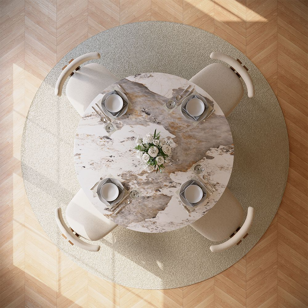 Aurelio Luxe Round Sintered Stone Dining Table