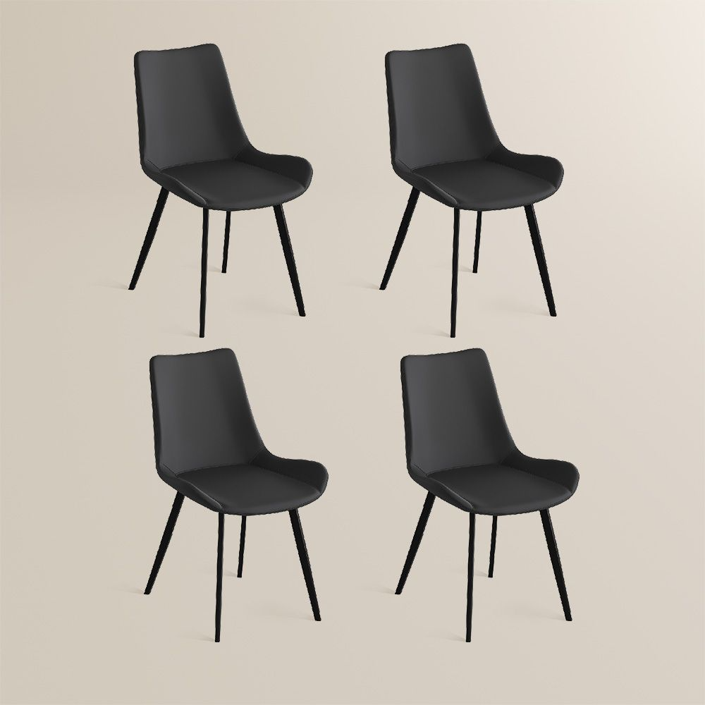 Rivaro Contemporary Leather Dining Chairs (Set of 2)