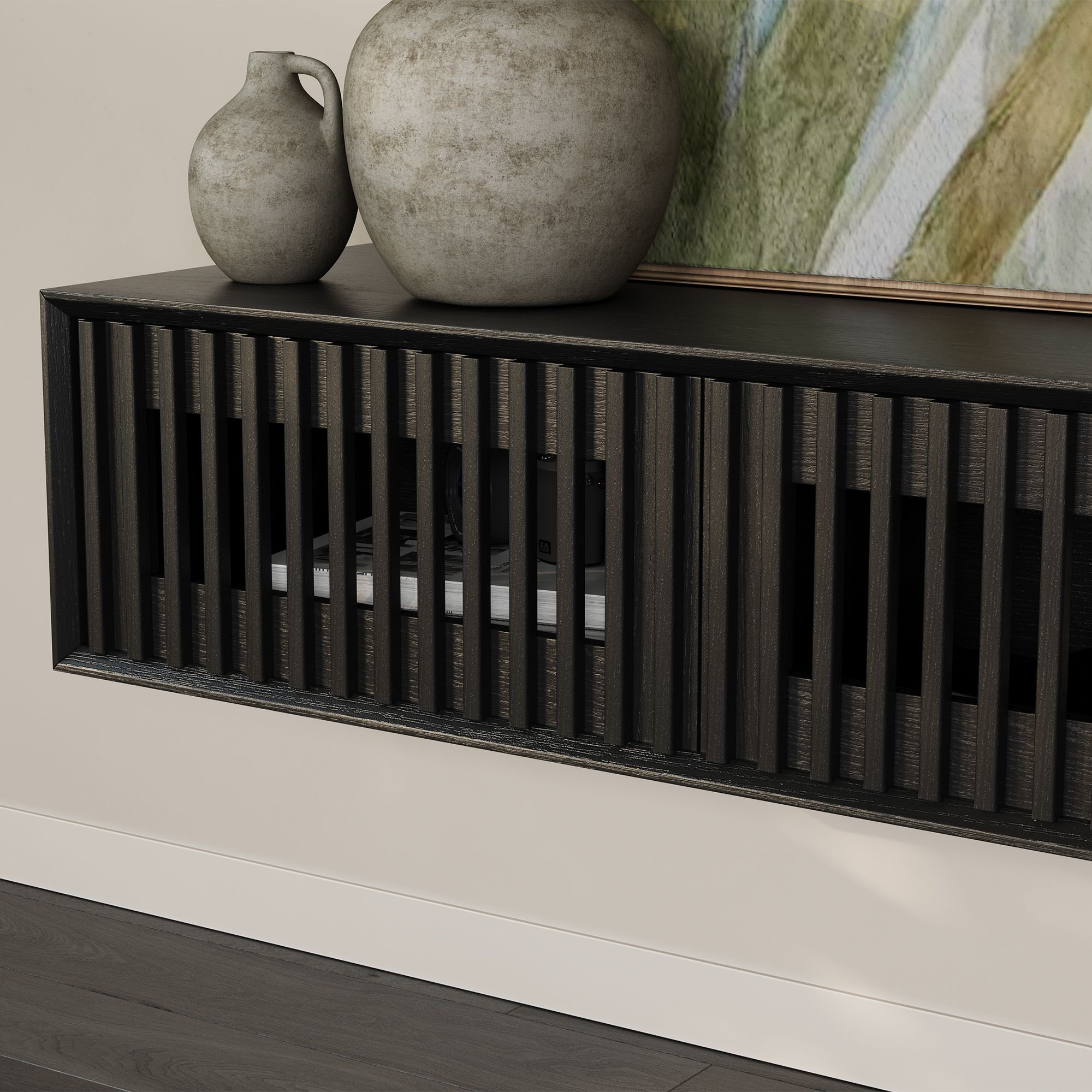 Aeolus Mid-Century Floating LED TV Console