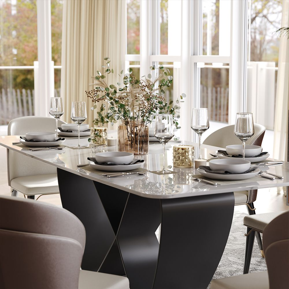 NovaLux Rectangular Sintered Stone Dining Table