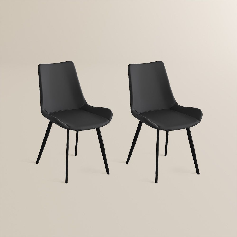 Rivaro Contemporary Leather Dining Chairs (Set of 2)