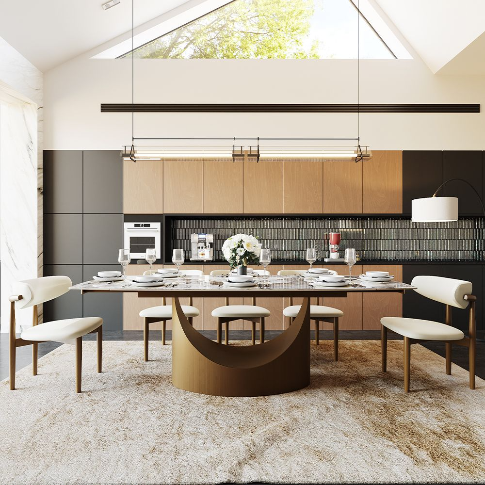 Aurelio Recta Matte Sintered Stone Dining Table