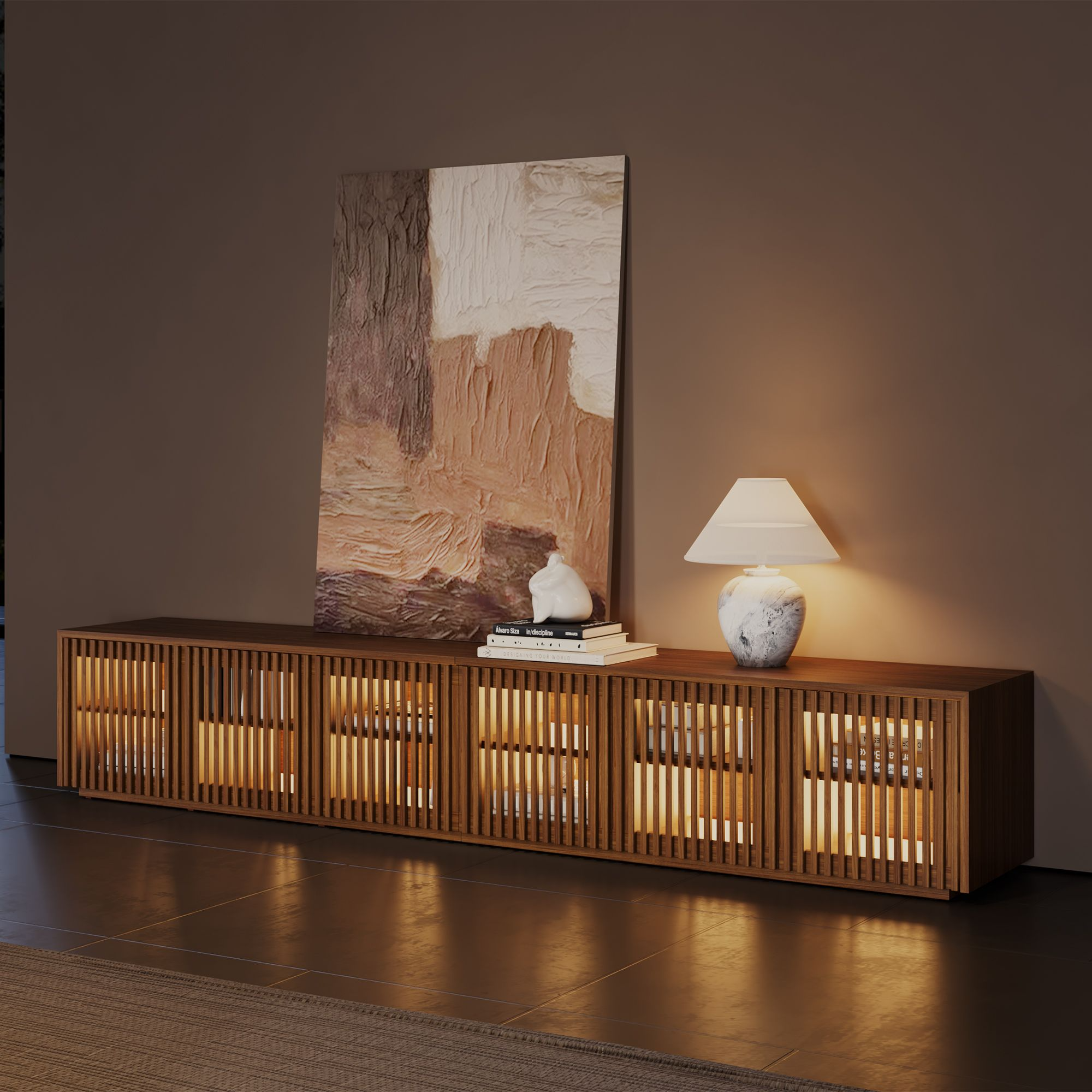 Aeolus Modern Wood TV Stand