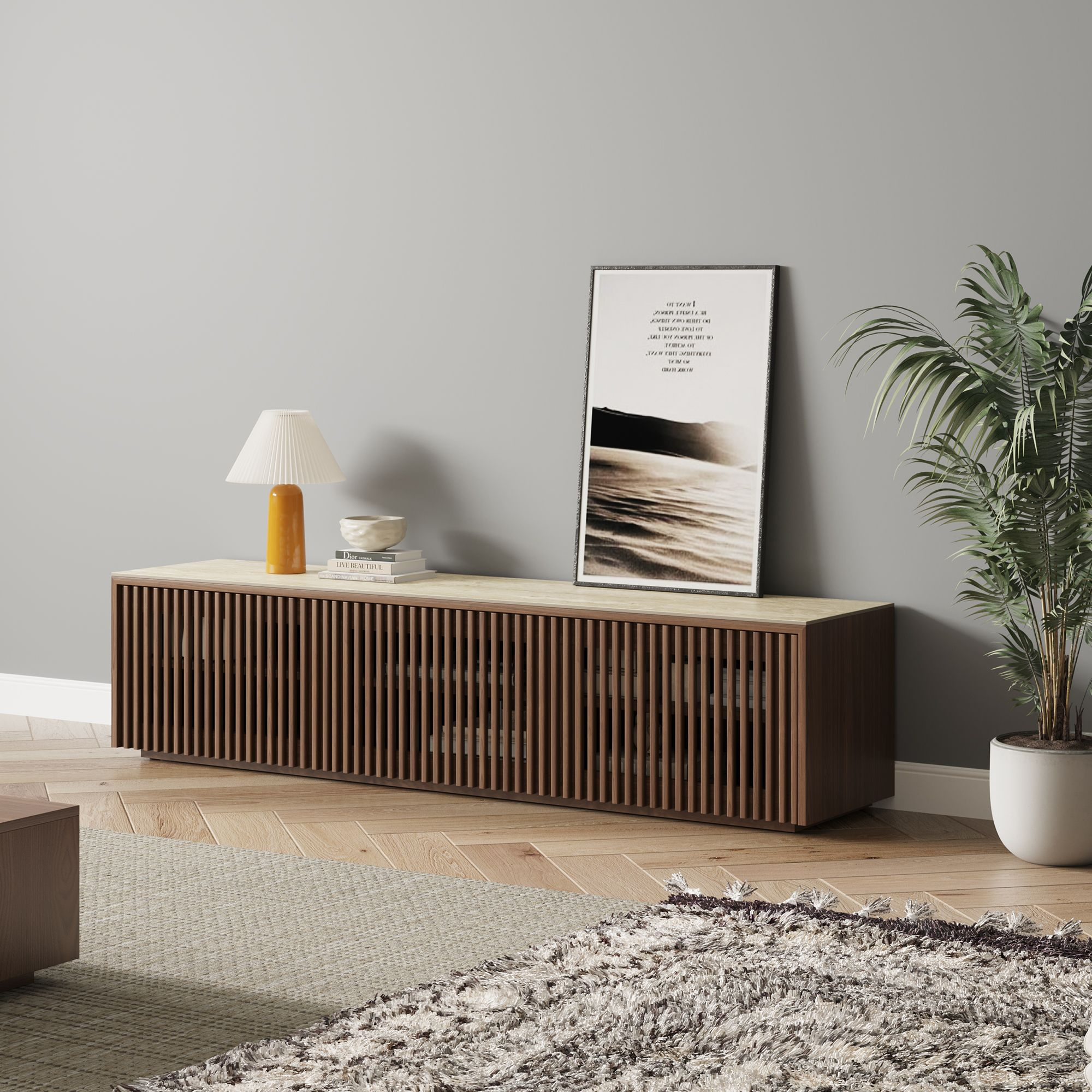 Aeolus Modern Wood TV Stand