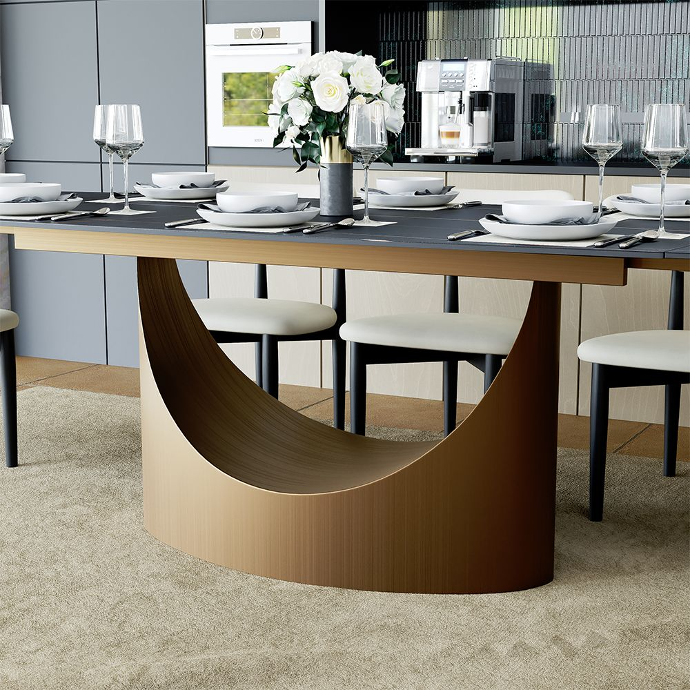 Aurelio Recta Matte Sintered Stone Dining Table