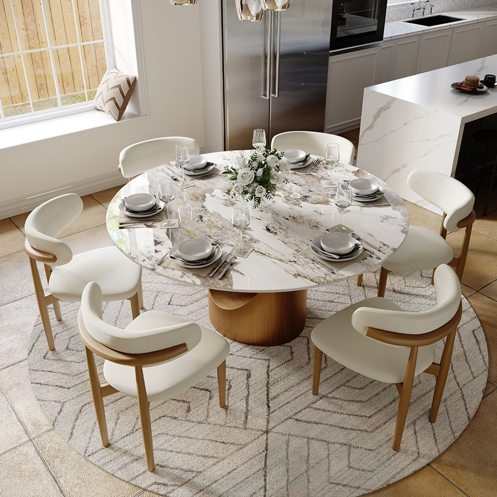 Aurelio Luxe Round Sintered Stone Dining Table