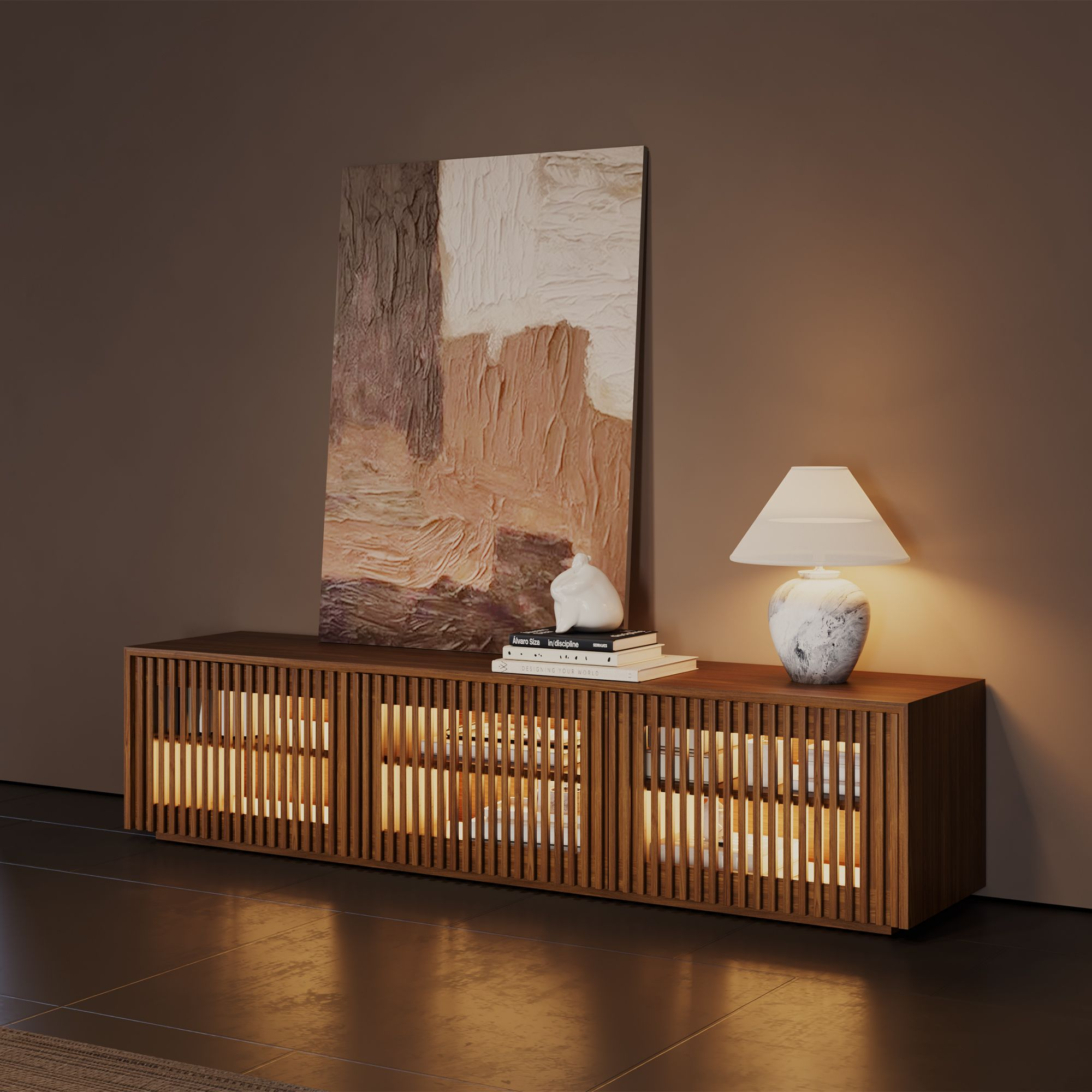 Aeolus Modern Wood TV Stand