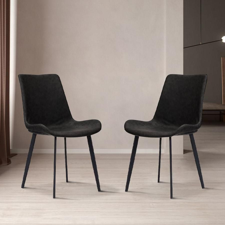 Rivaro Contemporary Leather Dining Chairs (Set of 2)
