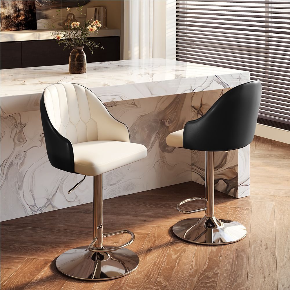 Sorelle Adjustable PU Leather Bar Stools — Set of 2