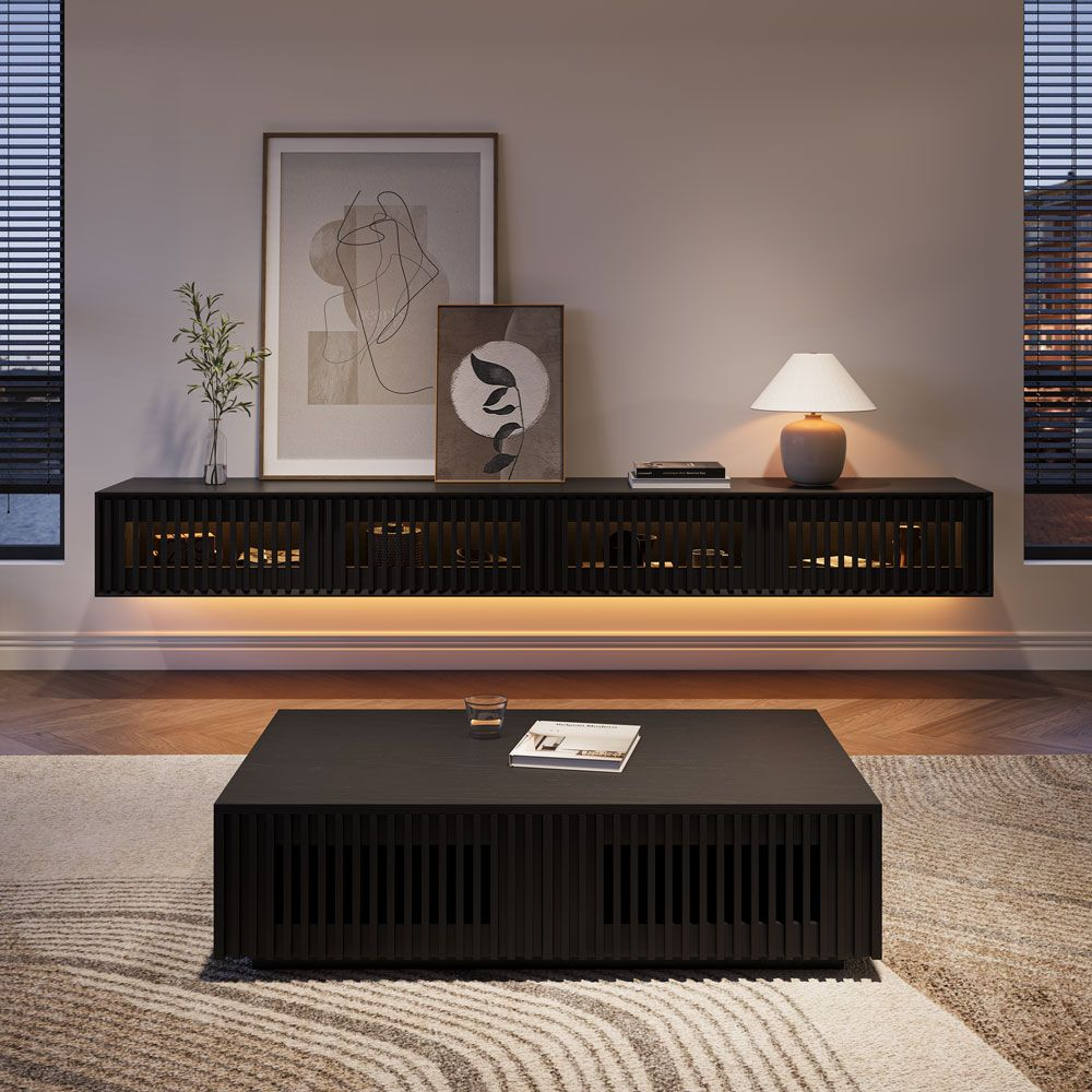 Aeolus Mid-Century Floating LED TV Console