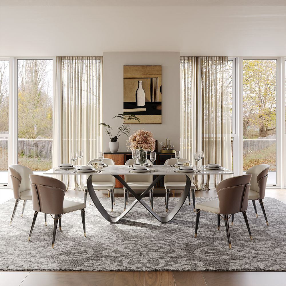 NovaLux Rectangular Sintered Stone Dining Table