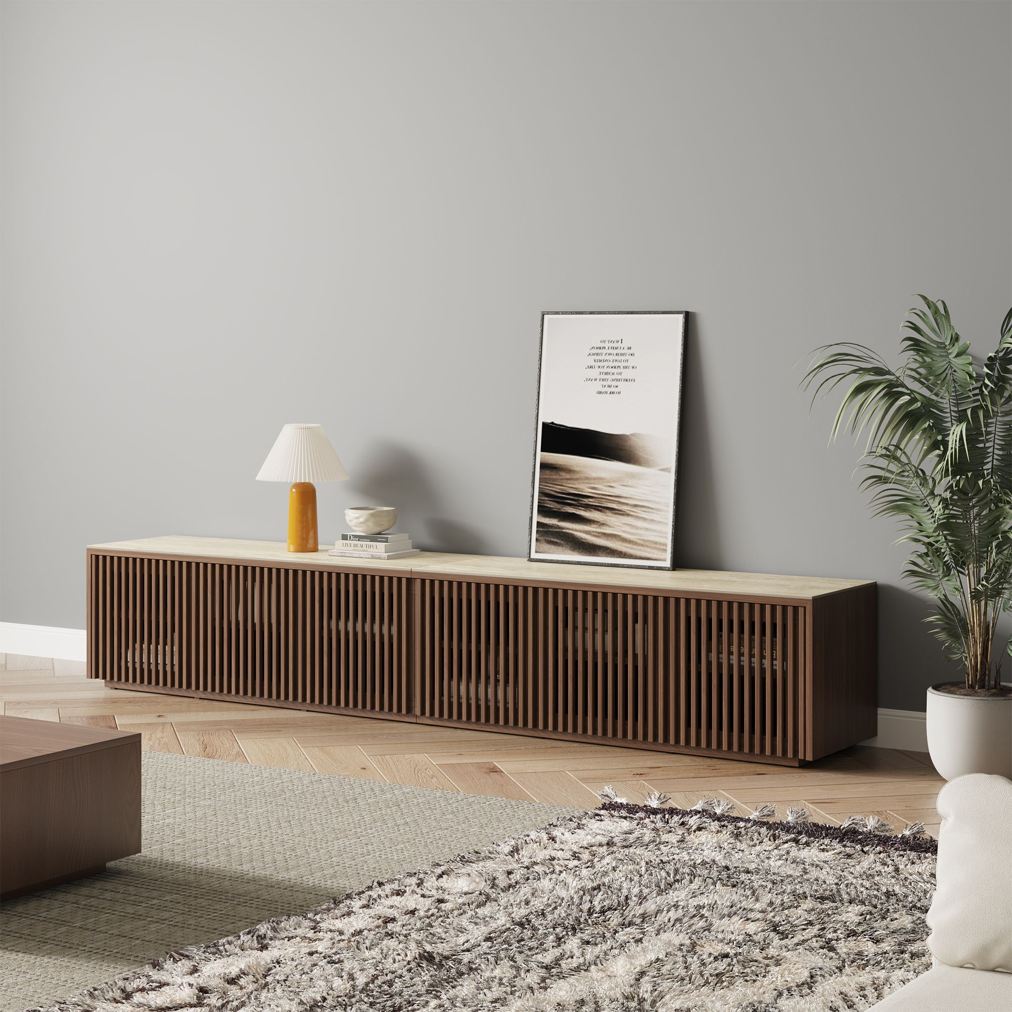 Aeolus Modern Wood TV Stand