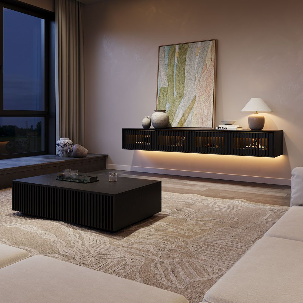 Aeolus Mid-Century Floating LED TV Console