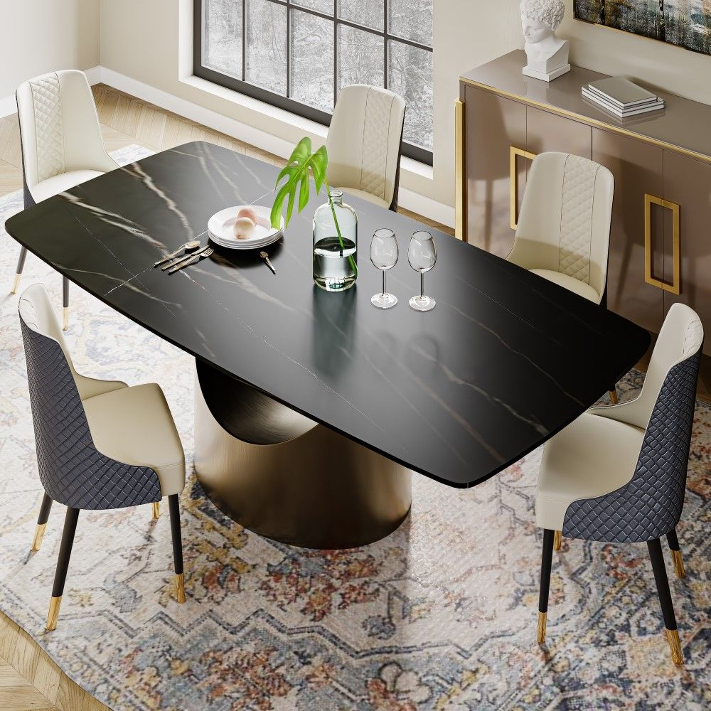 Aurelio Recta Matte Sintered Stone Dining Table