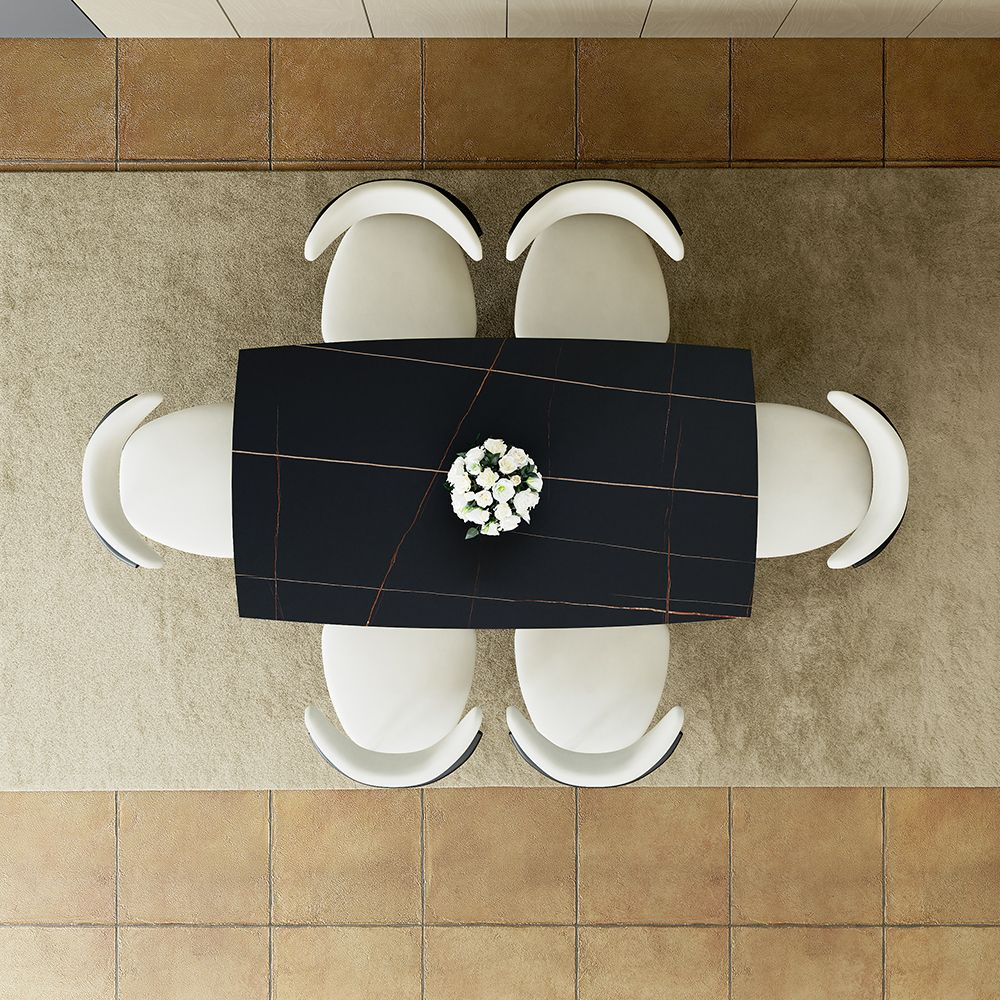 Aurelio Recta Matte Sintered Stone Dining Table