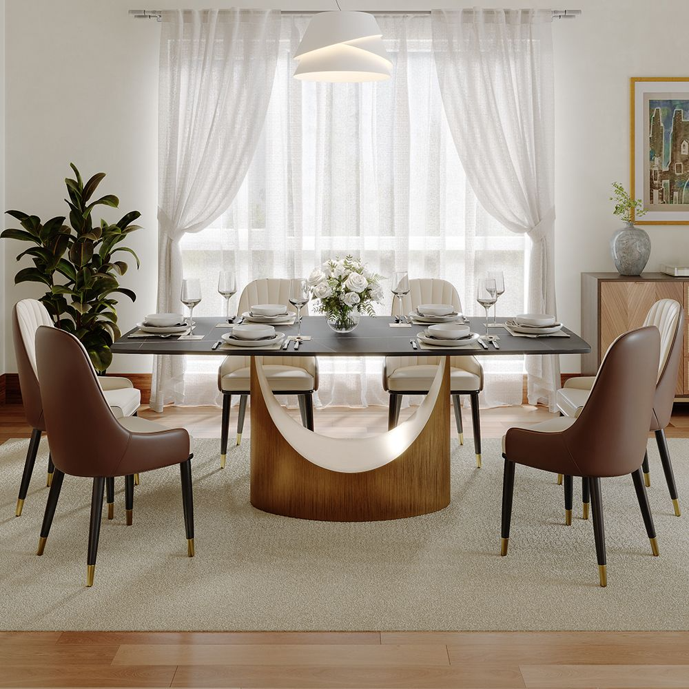 Aurelio Recta Matte Sintered Stone Dining Table